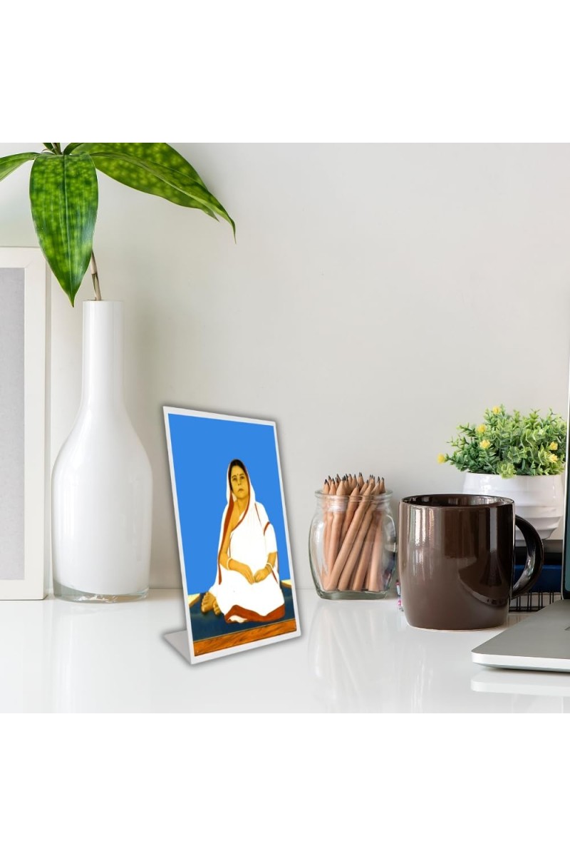 Car Desk/Table Top Sree Sree Baroma. Acrylic L-Style Photo Stand - 2.5x3.5 Inches, Compact And Stylish Spiritual Display (F6708)