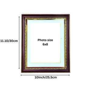 Vintage Wooden Photo Frame with Decorative Gold Border – Wall & Tabletop Display, Fits 6x8 Inch Pictures, Certificates, Artwork (Mahogany Brown with Gold Trim) Vintage Wooden Photo Frame with Decorative Gold Border – Wall & Tabletop Display, Fits 6x8 Inch Pictures, Certificates, Artwork (Mahogany Brown with Gold Trim)