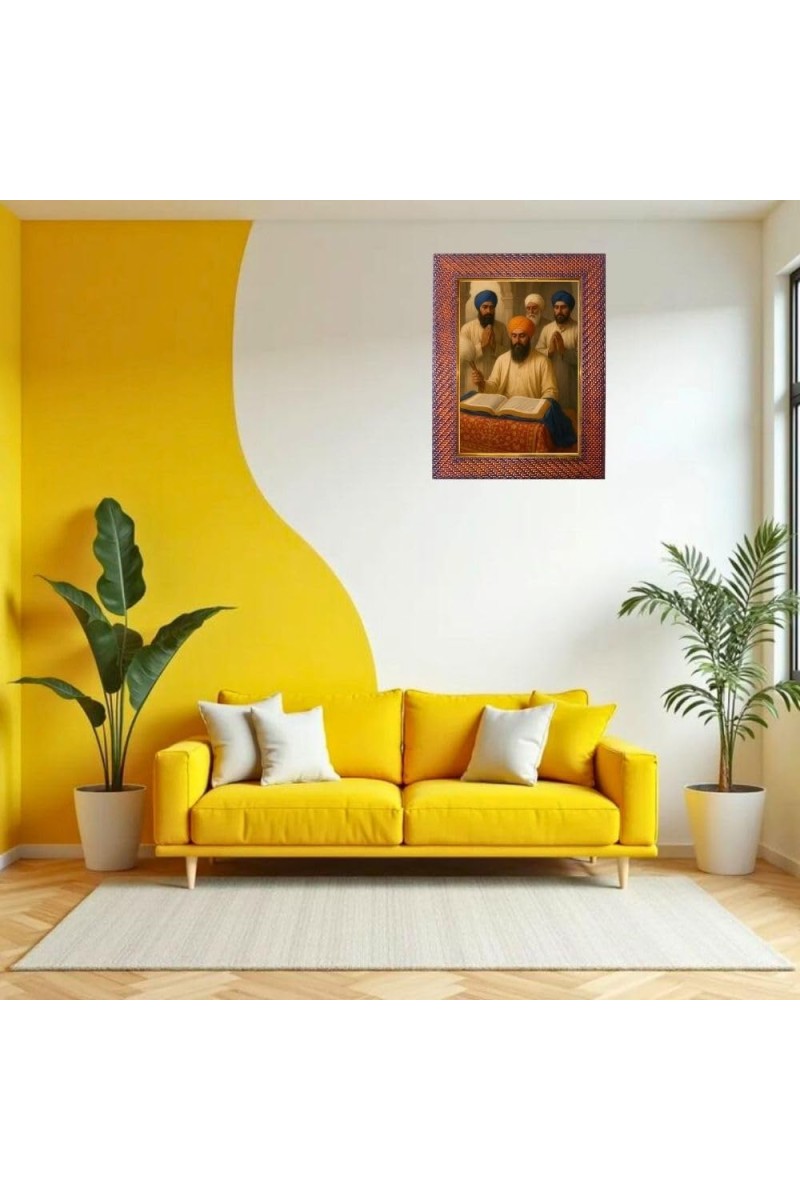 Waheguruji Guru Photo Frame 10x14 Inch Religious Wall & Table Decor Frame | Waheguruji Guru Spiritual Photo Frame For Home, Temple & Office | Decorative Hindu God & Goddess Frame (Pack Of 1) (F184