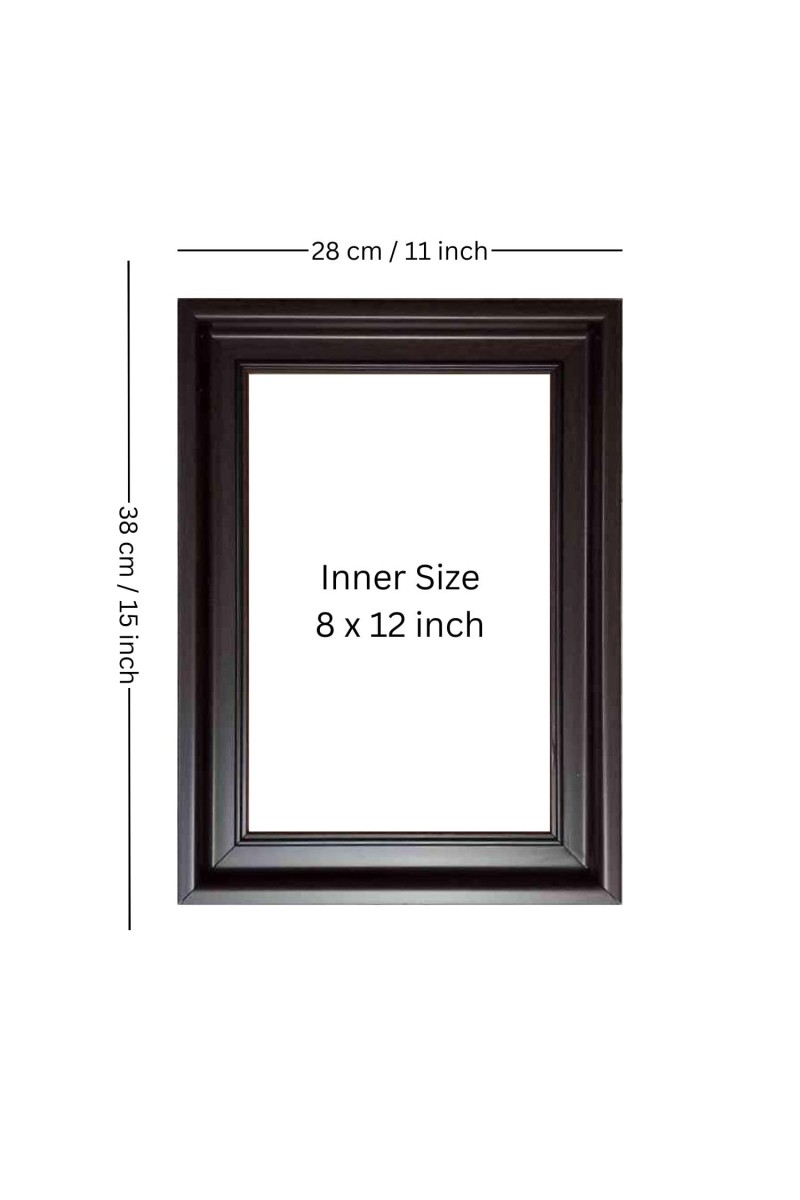 HiTechMart Dark Brown Polystyrene Frame 11x15inch Decorative Photo Frame, Wall Mount Display for Personal Photo, Gift, Family Photo
