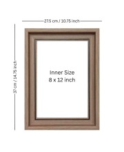 HiTechMart 11x15inch Polystyrene Picture Frame Modern Style Wood Pattern with Acrylic Glass Ready for Wall Display