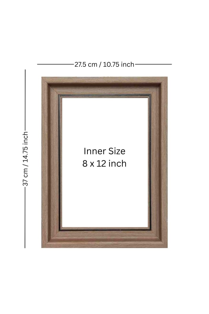 HiTechMart 11x15inch Polystyrene Picture Frame Modern Style Wood Pattern with Acrylic Glass Ready for Wall Display