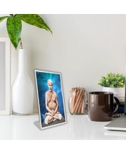 Car Desk/Table Top Shri Lahiri Mahashaya Acrylic L-Style Photo Stand - 2.5x3.5 Inches, Compact And Stylish Spiritual Display (F6720)