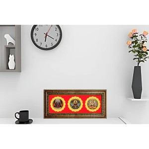 Maa Kaali, Manasha, Annapurna Photo Frame - 8x14 Inch Brown Wooden Frame | Hindu Gods Wall Decor For Home & Office