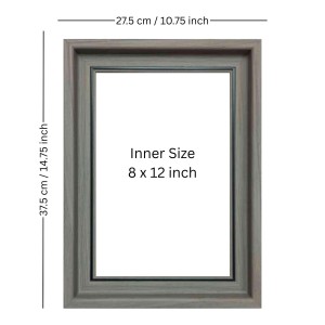 HiTechMart 11x15 Deep Grey Picture Frame Polystyrene Frame with Acrylic Glass Fits 8x12 Photo Wall Mount Display Modern Frame for Home Decor, Family Photos & Gifting
