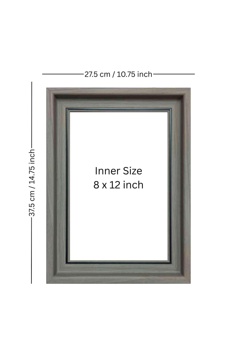 HiTechMart 11x15 Deep Grey Picture Frame Polystyrene Frame with Acrylic Glass Fits 8x12 Photo Wall Mount Display Modern Frame for Home Decor, Family Photos & Gifting