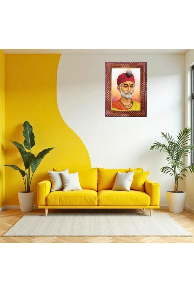 Swami Chinmayananda Photo Frame Religious Wall & Table Decor Frame | Swami Chinmayananda Spiritual Photo Frame For Home, Temple & Office | Decorative Hindu God & Goddess Frame (Pack Of