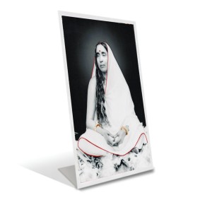 Car Desk/Table Top Sri Sarada Maa Acrylic L-Style Photo Stand - 2.5x3.5 Inches, Compact And Stylish Spiritual Display (F6704)
