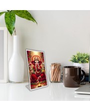 Car Desk/Table Top Lord Ganesha Acrylic L-Style Photo Stand - 2.5x3.5 Inches, Compact And Stylish Spiritual Display (F6657)
