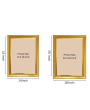 Set of 2 Gold Ornate Picture Frames – Vintage Decorative Photo Frames for Wall or Tabletop Display, Classic Baroque Style Home Décor (2, 20x16)