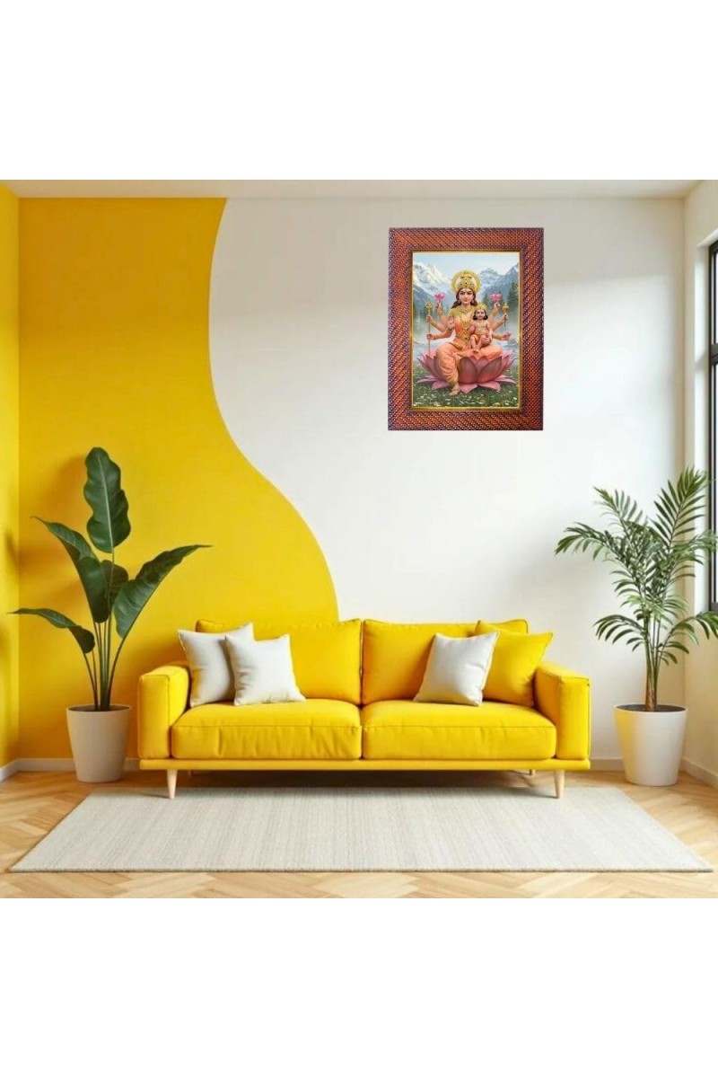 Lord Narayana Photo Frame Religious Wall & Table Decor Frame | Lord Narayana Spiritual Photo Frame For Home, Temple & Office | Decorative Hindu God & Goddess Frame (Pack Of 1) (F18395)