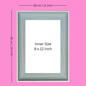 HiTechMart 11x15 inch Single Picture Frame Grey Solid Polystyrene Frame with Acrylic Glass for 8x12 Without Mat Wall Display