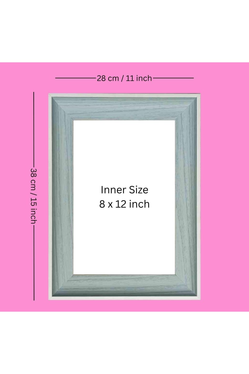 HiTechMart 11x15 inch Single Picture Frame Grey Solid Polystyrene Frame with Acrylic Glass for 8x12 Without Mat Wall Display