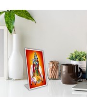 Car Desk/Table Top Divine Krishna Acrylic L-Style Photo Stand - 2.5x3.5 Inches, Compact And Stylish Spiritual Display (F6724)