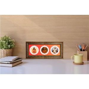Sri Ramakrishna Paramahamsa. Swami Vivekananda. Photo Frame - 8x14 Inch Brown Wooden Frame | Hindu Gods Wall Decor For Home & Office