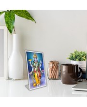Car Desk/Table Top God Vishnu Acrylic L-Style Photo Stand - 2.5x3.5 Inches, Compact And Stylish Spiritual Display (F6736)