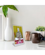 Car Desk/Table Top Shri Ramkrishna Acrylic L-Style Photo Stand - 2.5x3.5 Inches, Compact And Stylish Spiritual Display (F6729)
