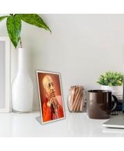 Car Desk/Table Top Bhaktivedanta Swami Prabhupada Acrylic L-Style Photo Stand - 2.5x3.5 Inches, Compact And Stylish Spiritual Display (F6696)