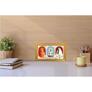 Swami,Raam Krishna, Maa Sharada Photo Frame - 8x14 Inch Brown Wooden Frame | Hindu Gods Wall Decor For Home & Office Swami,Raam Krishna, Maa Sharada Photo Frame - 8x14 Inch Brown Wooden Frame | Hindu Gods Wall Decor For Home & Office