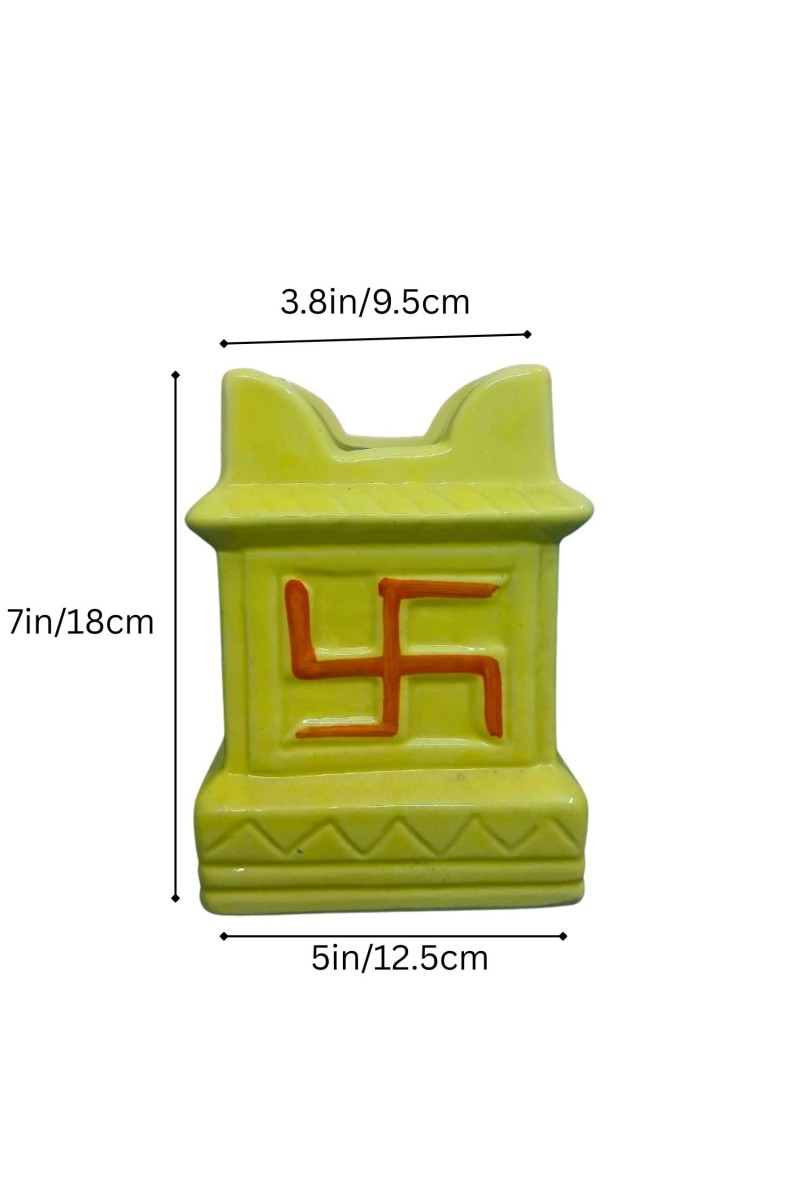 Tulsi Tree Planter Pot for Indoor & Outdoor Use, Sacred Basil Plant Holder, Decorative Eco-Friendly, Durable & Lightweight, Lemon Yellow
