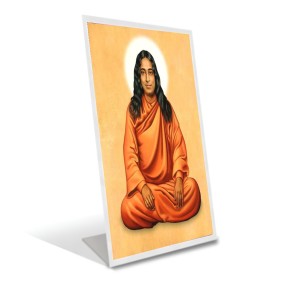 Car Desk/Table Top Paramahansa Yogananda Acrylic L-Style Photo Stand - 5x7 Inches, Compact And Stylish Spiritual Display (F6671)