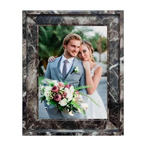 HiTechMart Black Polystyrene 8x10inch Picture Frame Decorative Style Photo Frame with Glass Front, Tabletop Perfect for Wedding Photos or Elegant Home Decor