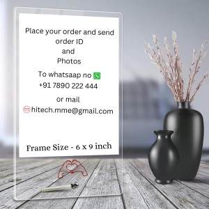 HiTechSales Customised Photo and Text Frame Personalized with Metal Removable Stand, Table Top Photo Frames, Photo Frame Anniversary and Gift Birthday (Transparent Acrylic, 6 X 9 Inches) HiTechSales Customised Photo and Text Frame Personalized with Metal Removable Stand, Table Top Photo Frames, Photo Frame Anniversary and Gift Birthday (Transparent Acrylic, 6 X 9 Inches)