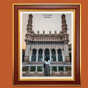 The Toli Masjid, also known as Damri Masjid, is a mosque in Hyderabad Photo Frame, 10x14 Inches Stylish Framed Islamic wall art for Home & Office Decoration and gift for Muslims