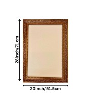 Antique Golden Decorative Photo Frame | Elegant Vintage-Style Wall & Tabletop Frame for Home Décor, Certificate, Painting & Artwork Display – Premium Empty Frame (Rectangular Design)