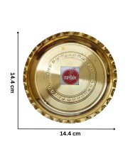 Small Brass Puja Thali/Bhog Thali for Mandir with Beautiful Design for Home & Temple Decoration & Gifting (14 cm)