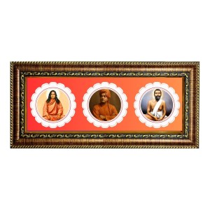 Sri Ramakrishna Paramahamsa. Swami Vivekananda. Photo Frame - 8x14 Inch Brown Wooden Frame | Hindu Gods Wall Decor For Home & Office