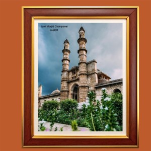 Jami Masjid, Champaner, Gujarat Photo Frame, 12x16 Inches Stylish Framed Islamic wall art for Home & Office Decoration and gift for Muslims