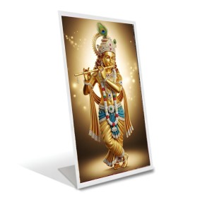 Car Desk/Table Top Divine Krishna Acrylic L-Style Photo Stand - 5x7 Inches, Compact And Stylish Spiritual Display (F6676)