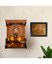 Hitech Sales Gautam Buddha with His Disciple Photo Frame for Pooja Room, Temple Decor, Home Decoration and Gift (Wall and Tabletop, Rectangular, Printed Photo, 12 x 14 inches Frame, Brown)