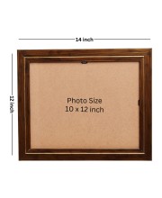 Hitech Sales Radha Krishna Photo Frame for Pooja Room, Temple Decor, Home Decoration and Gift (Wall and Tabletop, Rectangular, Printed Photo, 12 x 14 inches Frame, Brown)