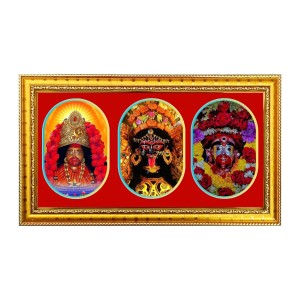 Maa Kaali Photo Frame - 8x14 Inch Brown Wooden Frame | Hindu Gods Wall Decor For Home & Office Maa Kaali Photo Frame - 8x14 Inch Brown Wooden Frame | Hindu Gods Wall Decor For Home & Office