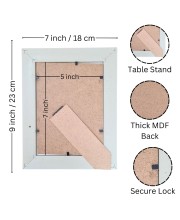 HiTechMart Polystyrene Personalized Photo Frame – Custom Picture Frame for Wall and Tabletop Display – Ideal for Home Decor and Gifting (Greyish Tone)