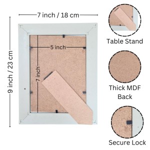 HiTechMart Polystyrene Personalized Photo Frame – Custom Picture Frame for Wall and Tabletop Display – Ideal for Home Decor and Gifting (Greyish Tone)