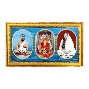 Shree Ram Krishna, Maa Kaali, Shree Sharada Maa Photo Frame - 8x14 Inch Brown Wooden Frame | Hindu Gods Wall Decor For Home & Office Shree Ram Krishna, Maa Kaali, Shree Sharada Maa Photo Frame - 8x14 Inch Brown Wooden Frame | Hindu Gods Wall Decor For Home & Office