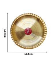Small Brass Puja Thali/Bhog Thali for Mandir with Beautiful Design for Home & Temple Decoration & Gifting (12 cm)