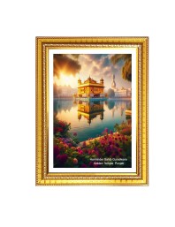 Gurudwara Harminder Sahib Gurudwara, Golden Temple, Punjab Photo Frame 10x14 Inch | Spiritual Wall decoration for Home & Office | | Gift for Sikh Punjabi