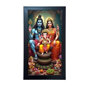 Hitech Sales Lord Shiva, Ma Parvati & Ganesh Ji Religious Art Photo Frame – Acrylic Wall Decor for Home, Office & Temple (39.5 x 24.3 cm) Hitech Sales Lord Shiva, Ma Parvati & Ganesh Ji Religious Art Photo Frame – Acrylic Wall Decor for Home, Office & Temple (39.5 x 24.3 cm)