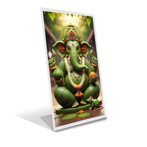 Car Desk/Table Top Lord Ganesha Acrylic L-Style Photo Stand - 5x7 Inches, Compact And Stylish Spiritual Display (F6674)