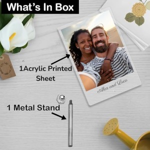 HiTechSales Customised Photo and Text Frame Personalized with Metal Removable Stand, Table Top Photo Frames, Photo Frame Anniversary and Gift Birthday (Transparent Acrylic, 6 X 9 Inches) HiTechSales Customised Photo and Text Frame Personalized with Metal Removable Stand, Table Top Photo Frames, Photo Frame Anniversary and Gift Birthday (Transparent Acrylic, 6 X 9 Inches)