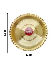 Small Brass Puja Thali/Bhog Thali for Mandir with Beautiful Design for Home & Temple Decoration & Gifting (11 cm)