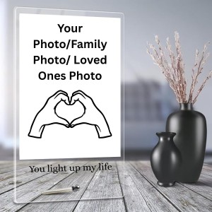 HiTechSales Customised Photo and Text Frame Personalized with Metal Removable Stand, Table Top Photo Frames, Photo Frame Anniversary and Gift Birthday (Transparent Acrylic, 6 X 9 Inches) HiTechSales Customised Photo and Text Frame Personalized with Metal Removable Stand, Table Top Photo Frames, Photo Frame Anniversary and Gift Birthday (Transparent Acrylic, 6 X 9 Inches)