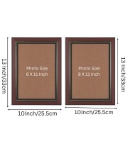 Set of 2 Brown & Black Photo Frames for Wall & Table Décor – Classic Wooden Look Empty Picture Frames for Home & Office, Display Portrait or Landscape Orientation