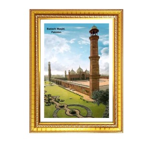 Badashi Masjid, Pakistan Photo Frame, 10x14 Inches Stylish Framed Islamic wall art for Home & Office Decoration and gift for Muslims