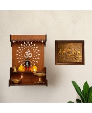 Hitech Sales Gautam Buddha With His Disciple Photo Frame for Pooja Room, Temple Decor, Home Decoration and Gift (Wall and Tabletop, Rectangular, Printed Photo, 12 x 14 inches Frame, Brown)