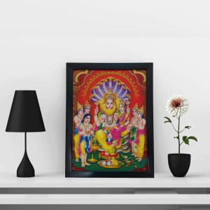 Hitech Narasimha 3D Laminated Photo Frame - Perfect Décor for Walls, Tables, and Sacred Spaces. Great for Gifts, Puja, and Elevating Living Room Ambiance